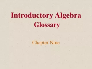Introductory Algebra Glossary