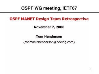 OSPF WG meeting, IETF67