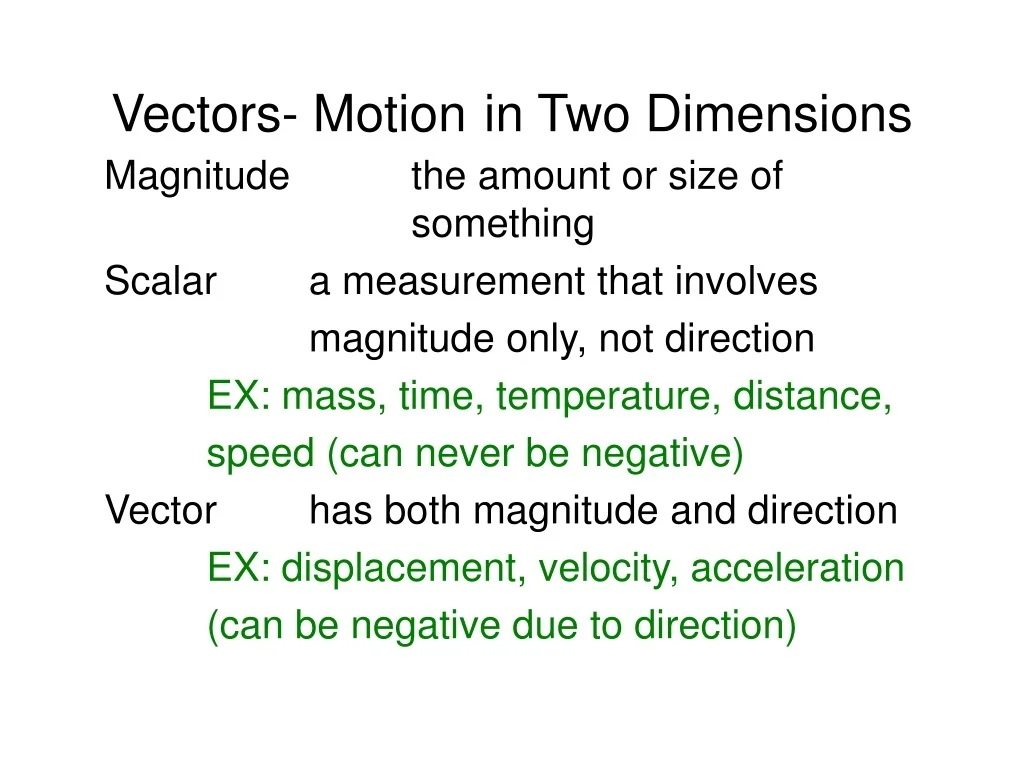 PPT - Vectors- Motion in Two Dimensions PowerPoint Presentation, free ...