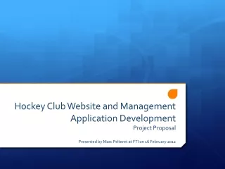Hockey Club Website and Management Application Development Project Proposal