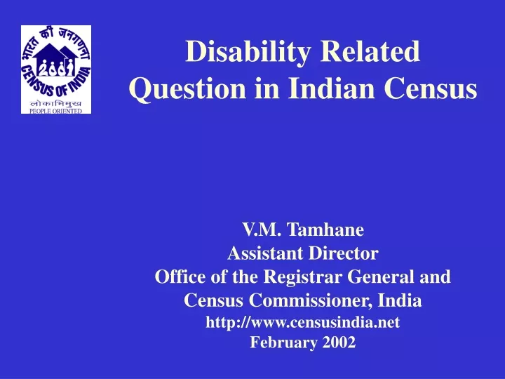 disability related question in indian census