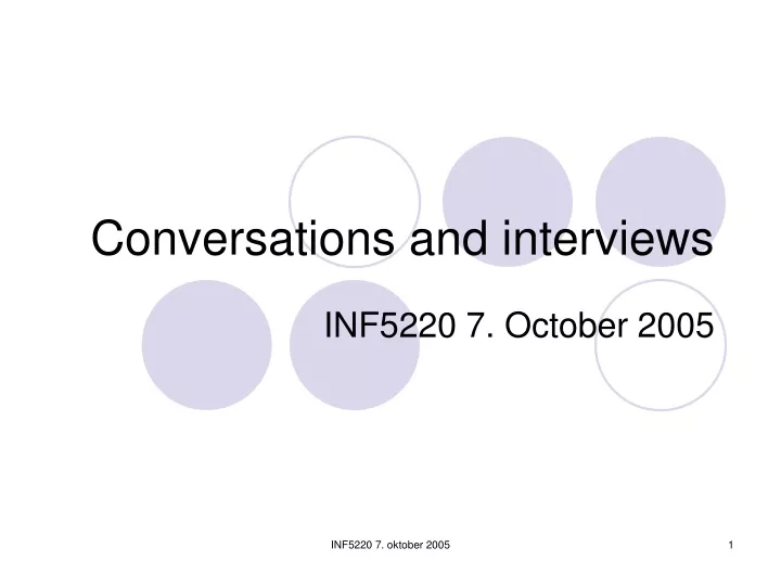 conversations and interviews