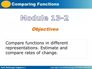 Compare functions in different representations. Estimate and compare rates of change.