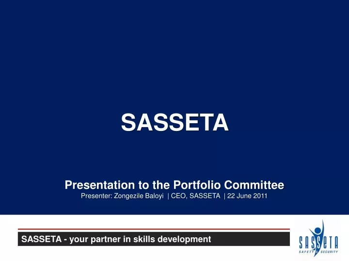 sasseta presentation to the portfolio committee