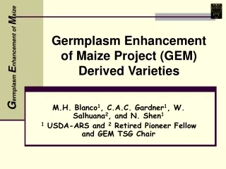 Germplasm Enhancement of Maize Project (GEM) Derived Varieties