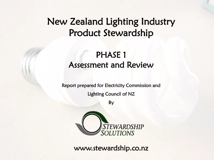new zealand lighting industry product stewardship