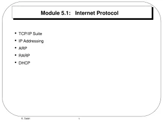 Module 5.1:   Internet Protocol