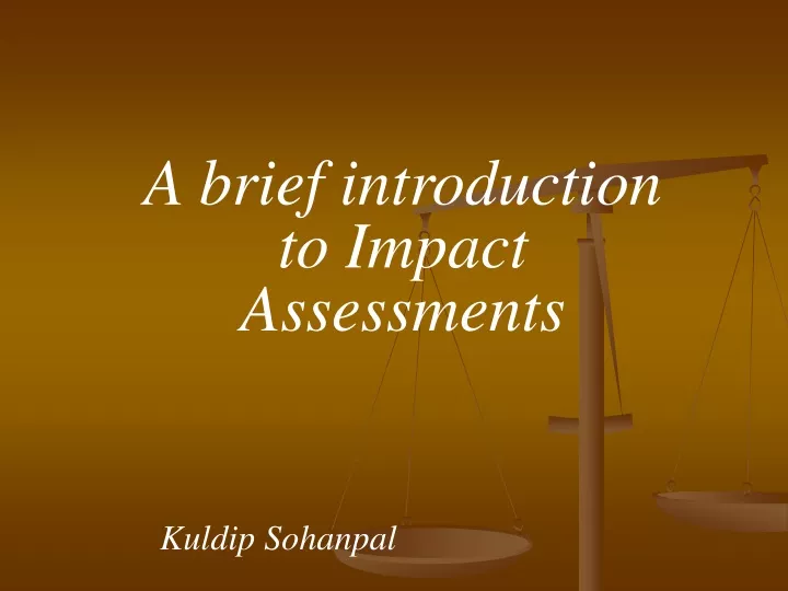 a brief introduction to impact assessments
