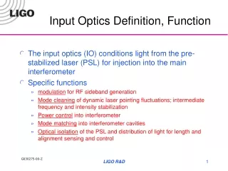 Input Optics Definition, Function
