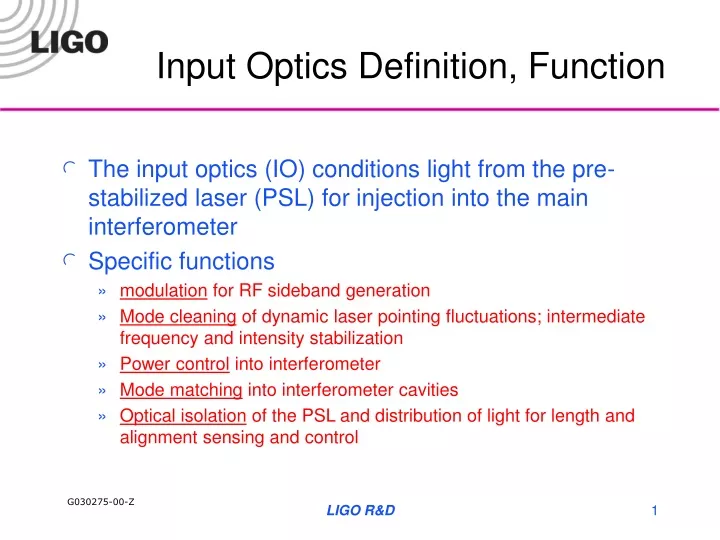 input optics definition function