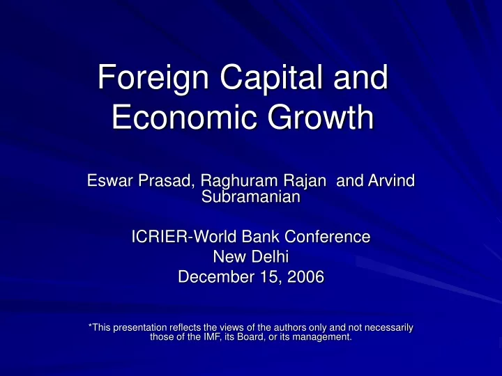 foreign capital and economic growth