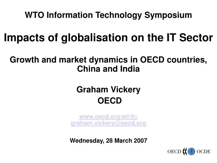 wto information technology symposium impacts