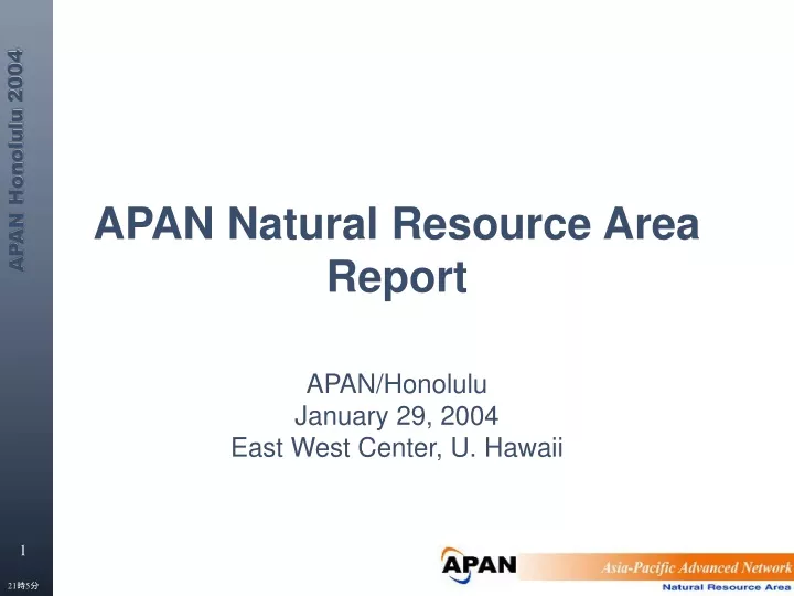 apan natural resource area report