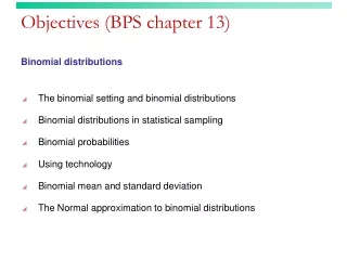 Objectives (BPS chapter 13)
