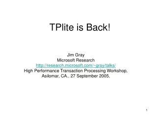 TPlite is Back!
