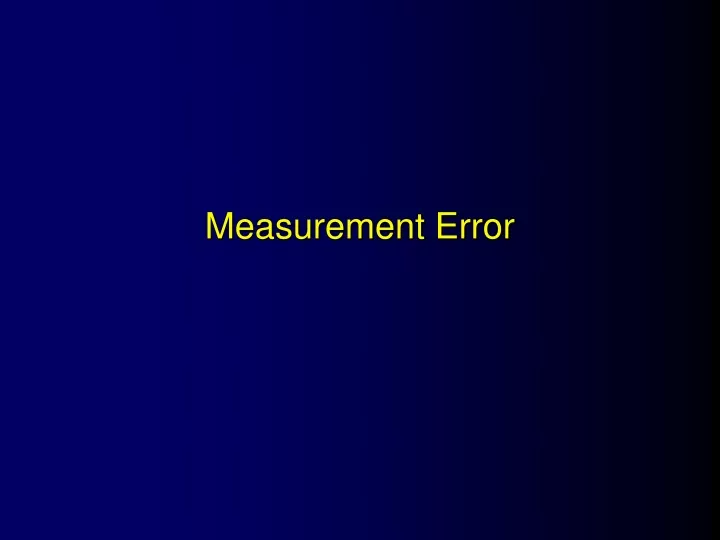 measurement error