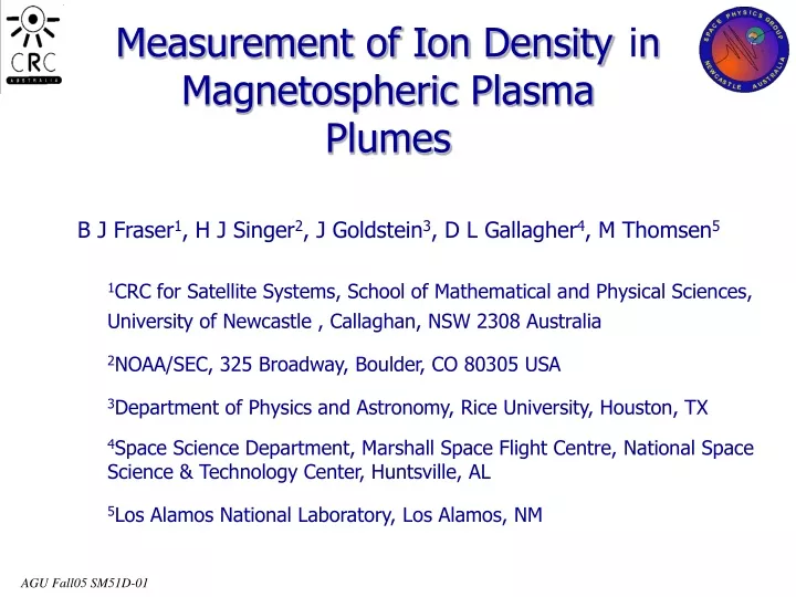 measurement of ion density i n magnetospheric