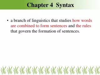 Chapter 4  Syntax
