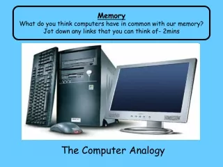 Memory What do you think computers have in common with our memory?