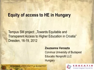 E quity of access to HE in Hungary