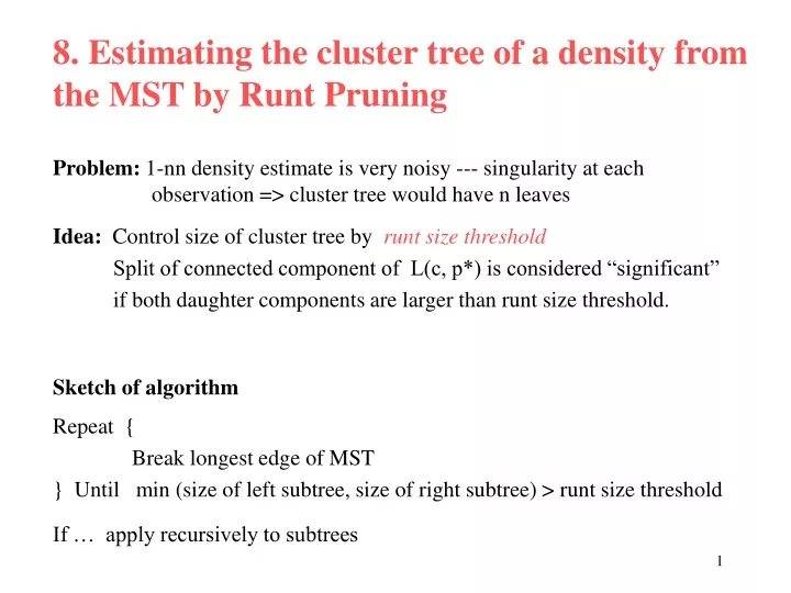 8 estimating the cluster tree of a density from
