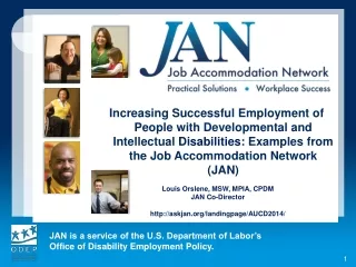 About JAN ADAAA and Intellectual Disabilities Accommodation Situations  and  Solutions Q &amp; A