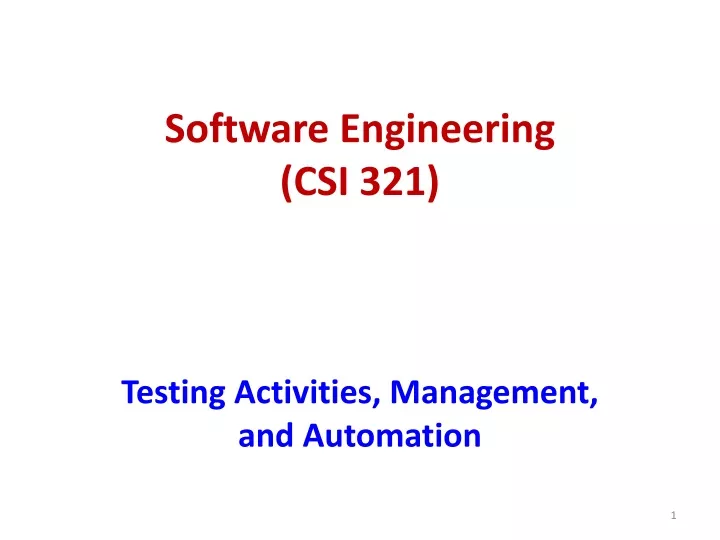 software engineering csi 321