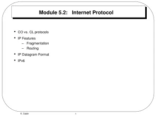 Module 5.2:   Internet Protocol