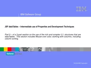 JSF dataTables – Intermediate use of Properties and Development Techniques