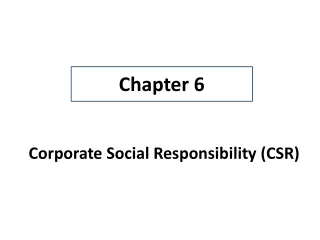 Corporate Social Responsibility (CSR)