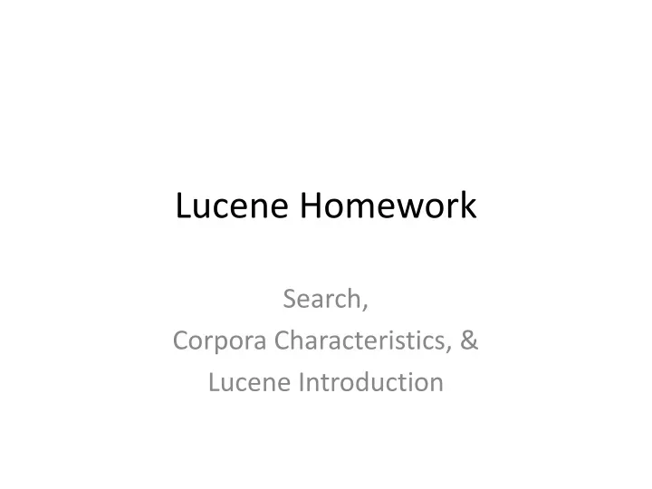 lucene homework