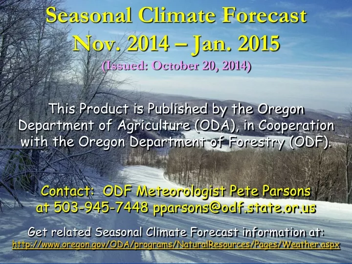 seasonal climate forecast nov 2014 jan 2015 issued october 20 2014