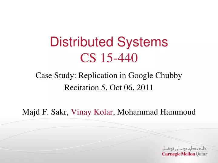 distributed systems cs 15 440