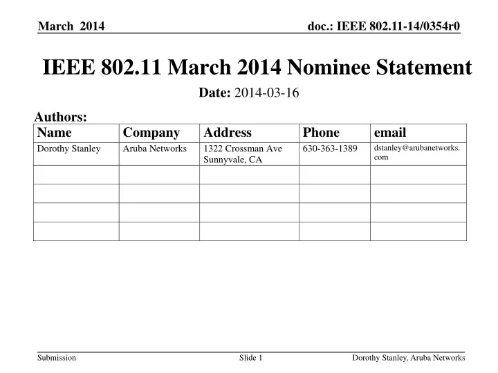 ieee 802 11 march 2014 nominee statement