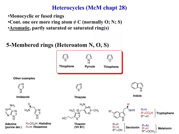 heterocycles mcm chapt 28