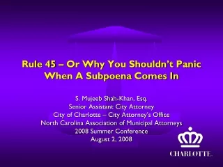 Rule 45 – Or Why You Shouldn’t Panic When A Subpoena Comes In