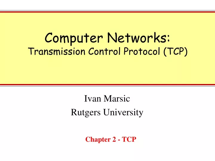 computer networks transmission control protocol tcp