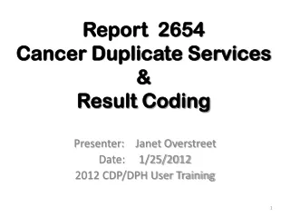 Report  2654 Cancer Duplicate Services &amp; Result Coding