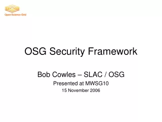 OSG Security Framework