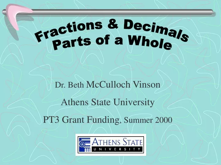 fractions decimals parts of a whole
