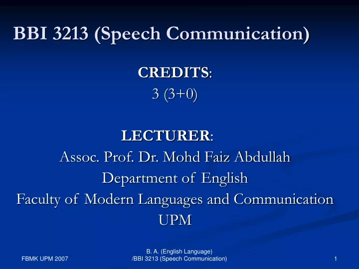 bbi 3213 speech communication