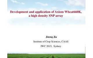Jizeng Jia Institute of Crop Sciences, CAAS  IWC 2015,  Sydney