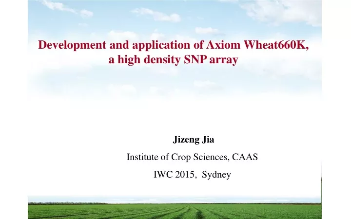development and application of axiom wheat660k