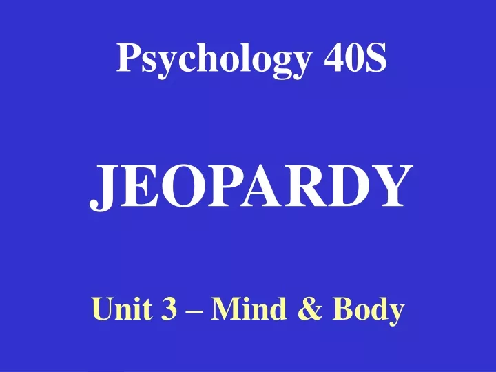psychology 40s