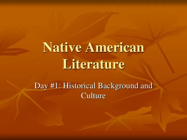 native american literature