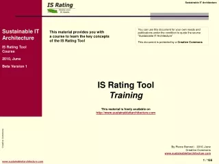 IS Rating Tool Training