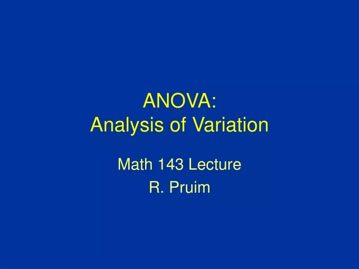 anova analysis of variation