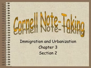 Immigration and Urbanization Chapter 3  Section 2