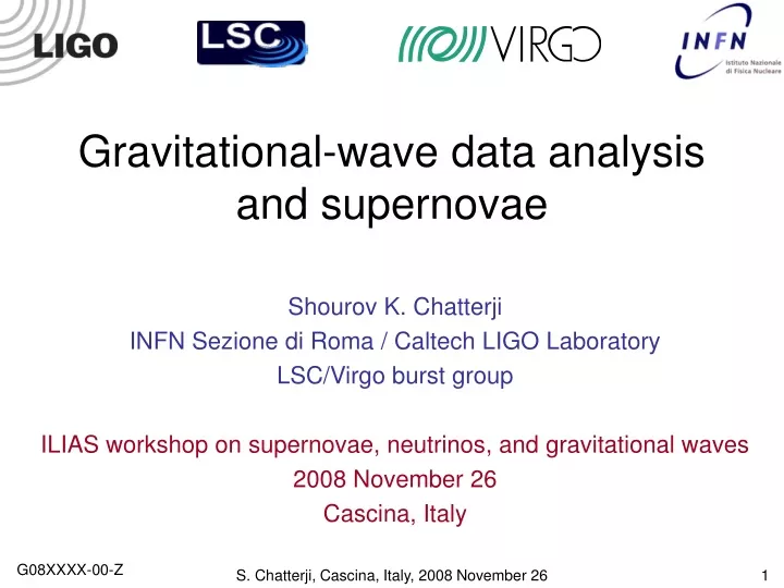 gravitational wave data analysis and supernovae
