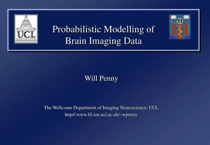 probabilistic modelling of brain imaging data